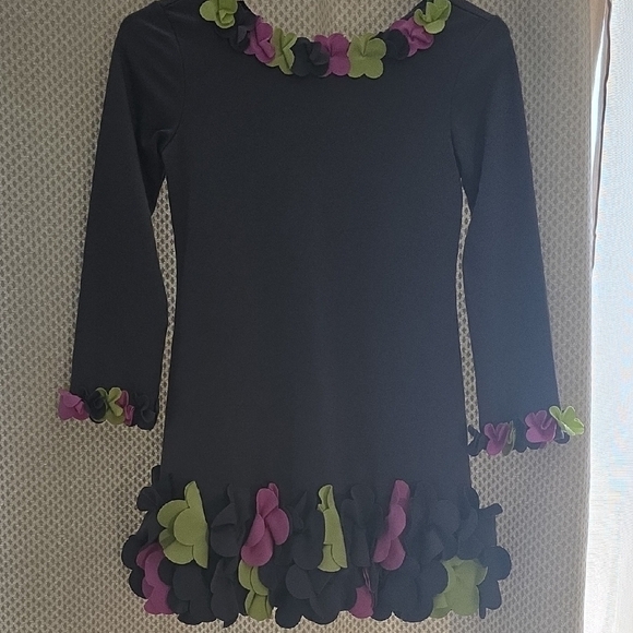 Biscotti Other - Biscotti Black Dress with Purple and Green Accents